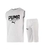 ست رکابی و شلوارک مردانه Puma یقه گرد مدل 44169