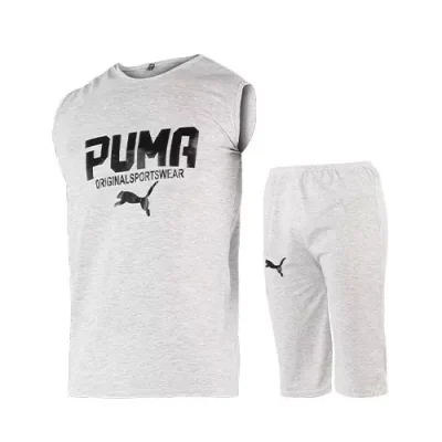 ست رکابی و شلوارک مردانه Puma یقه گرد مدل 44169