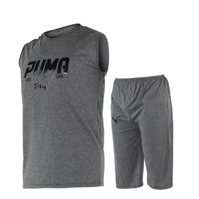 ست رکابی و شلوارک مردانه Puma یقه گرد مدل 44168