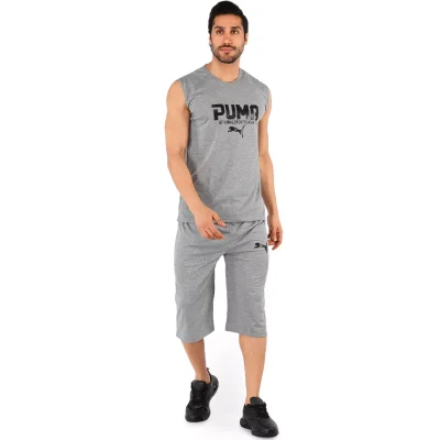 ست رکابی و شلوارک مردانه Puma یقه گرد مدل 44167