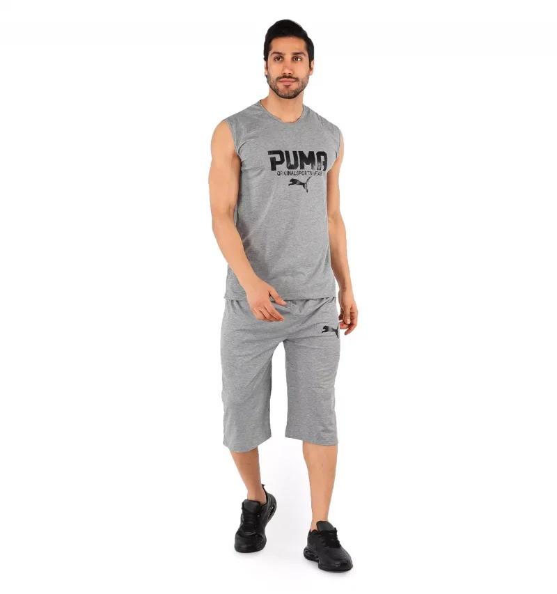 ست رکابی و شلوارک مردانه Puma یقه گرد مدل 44167