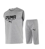 ست رکابی و شلوارک مردانه Puma یقه گرد مدل 44167