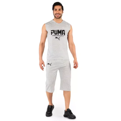 ست رکابی و شلوارک مردانه Puma یقه گرد مدل 44169