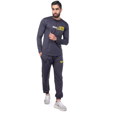 ست بلوز و شلوار مردانه طوسی Reebok یقه گرد مدل 44741